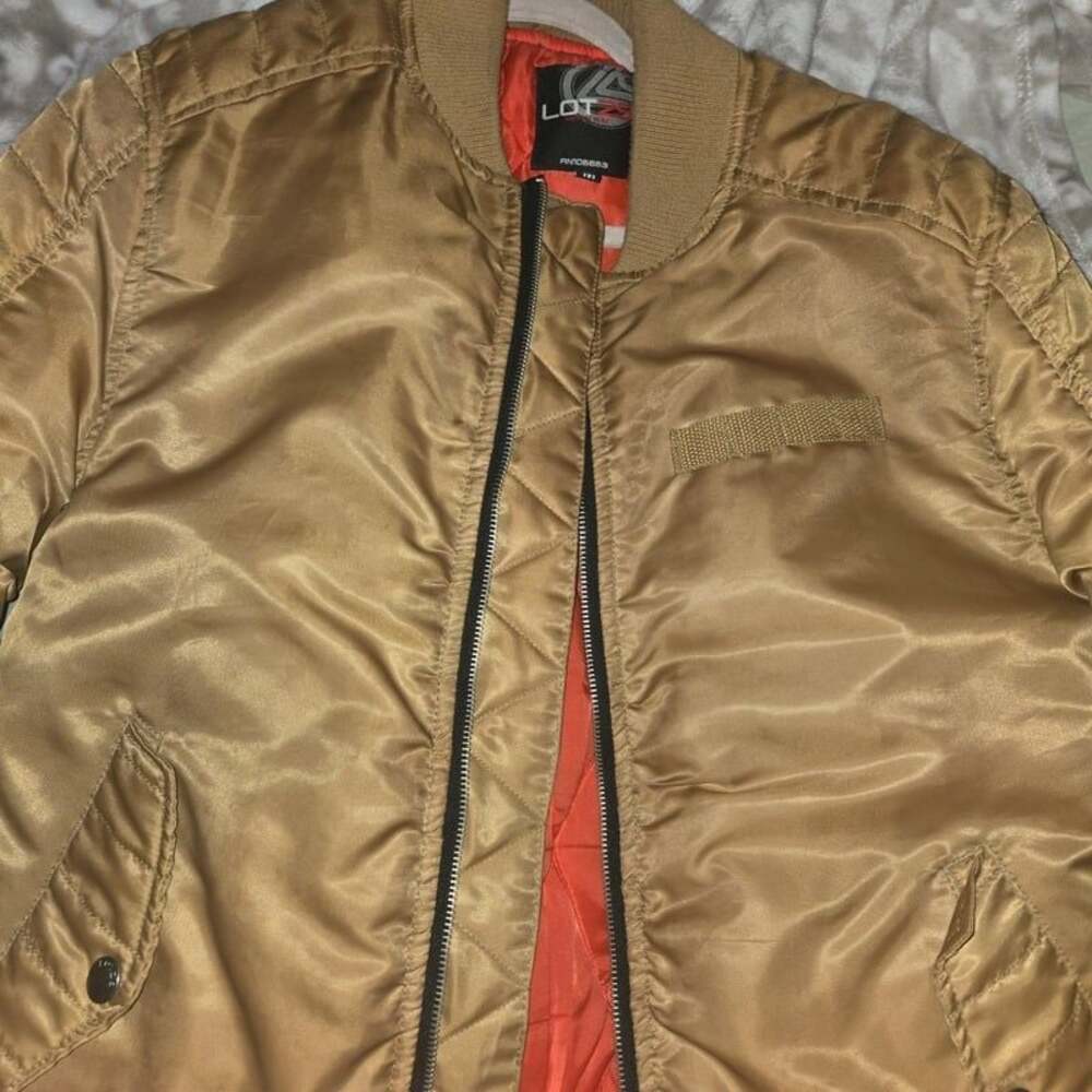 Alpha Industries Men's Coyote Brown MA-1 Faux Sherpa-Lined Flight Jacket